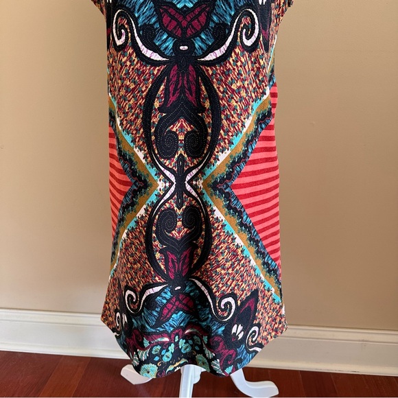 Silvergate Colorful Midi Dress with Black Lace Size Small - Picture 4 of 8